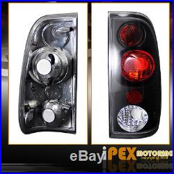 4PIECE New 1997-2003 Ford F150 Halo LED Projector Black Head Light+Tail Lamp