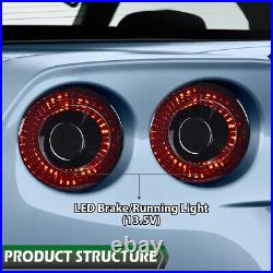 4pcs LED Tail Lights Brake Lamps Fit For 05-13 Chevrolet Corvette C6 Coupe Black
