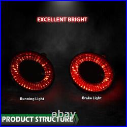 4pcs LED Tail Lights Brake Lamps Fit For 05-13 Chevrolet Corvette C6 Coupe Black