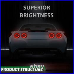 4pcs LED Tail Lights Brake Lamps Fit For 05-13 Chevrolet Corvette C6 Coupe Black