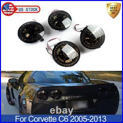 4pcs LED Tail Lights Rear Lamps Smoke Lens For 2005-2013 Chevrolet Corvette C6