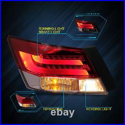4x Red LED Tail Lights For Honda Accord 2008 2009 2010 2011 2012 2013 rear Lam