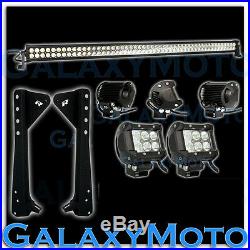 50 LED LIGHT BAR+3 LED Adjustable Flood+Bracket Fit 97-06 Jeep TJ Wrangler