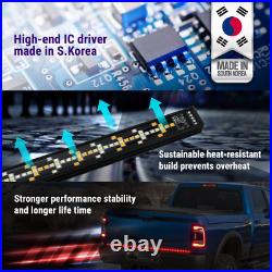 60 Solid Beam LED Tailgate Light Bar Sequential Turn Signal Flash Strobe Brake