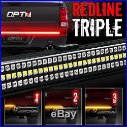 60 TRIPLE LED Tailgate Bar Sequential Turn Signal Amber Rigid Brake Light Rear