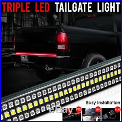 60'' TRIPLE LED Tailgate Bar Sequential Turn Signal Red Pickup Rear Brake Light