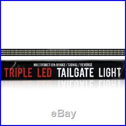 60'' TRIPLE LED Tailgate Bar Sequential Turn Signal Red Pickup Rear Brake Light