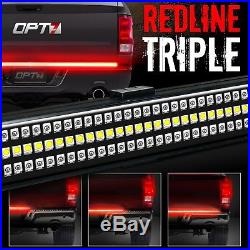 60 TRIPLE LED Tailgate Light Bar Sequential Turn Signal RED Pickup Reverse Brake
