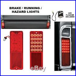 67-72 Chevy GMC Truck LED Park Brake Tail Light Turn Signal Lens Pair with Flasher
