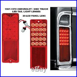 67-72 Chevy GMC Truck LED Park Brake Tail Light Turn Signal Lens Pair with Flasher
