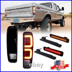 6PCS Smoke LED Tail Light & Side Marker Lamp For Ford F150 F250 E150 Truck 73-79