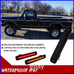 6PCS Smoke LED Tail Light & Side Marker Lamp For Ford F150 F250 E150 Truck 73-79