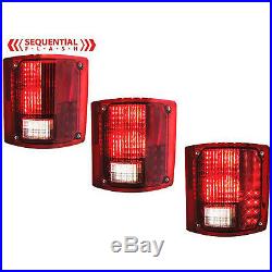 73-91 Chevy GMC Truck LED Sequential Tail Light Lens & Gaskets Pair with Flasher