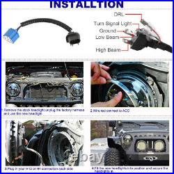 7inch LED Headlights Turn Tail Lights Kits Combo For Jeep Wrangler JK JKU 07-17