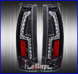 88-98 Chevy C/k Truck Direct Replacement Led Brake Stop Tail Lights Lamps Black