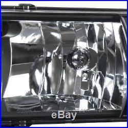 94-01 Dodge Ram 1500/2500/3500 Black LED Headlights+Smoke Tail Brake Lamps