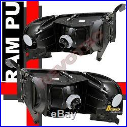 94-01 Dodge Ram 1500 2500 3500 Pickup Black Headlights Signal + LED Tail Lights