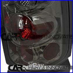 94-01 Ram 1500 2500 3500 Halo LED Black Projector Headlights+Smoke Tail Lamps
