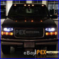 94-98 Chevy C/K1500 Suburban 10PC Projector LED Headlights + Tail Lights Black