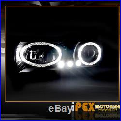 94-98 Chevy Silverado Tahoe Halo Projector LED Black Headlight+Signal+Tail Light