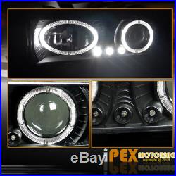 94-98 GMC Sierra C1500 C2500 Halo Projector LED Black Headlight+Tail Light 10PCS