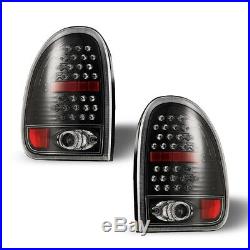 96-00 Dodge Caravan 98-03 Durango LED Tail Lights Pair Set Black Clear Lens