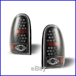 96-00 Dodge Caravan 98-03 Durango LED Tail Lights Pair Set Black Clear Lens