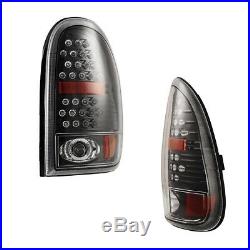 96-00 Dodge Caravan 98-03 Durango LED Tail Lights Pair Set Black Clear Lens