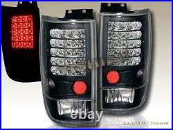 97-02 Ford Expedition LED JDM Black Tail Lights Rear Brake Lamps Assembly LH+RH