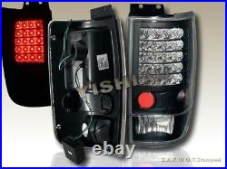 97-02 Ford Expedition LED JDM Black Tail Lights Rear Brake Lamps Assembly LH+RH