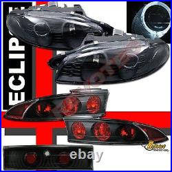 97 98 99 Mitsubishi Eclipse Halo Projector Headlights G2 & Tail Lights Black