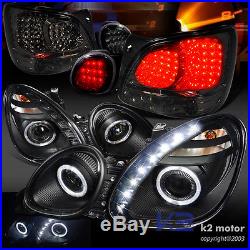 98-05 Gs300 Halo SMD LED Projector Black Headlights+Smoke LED Tail Trunk Lights