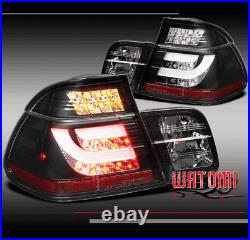 99 00 01 Bmw E46 3-series Sedan 4dr Led Brake Tail Light Black +strip Left+right