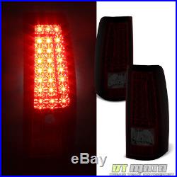 99-02 Silverado 99-06 Sierra Red Smoked C Shape LED Tail Lights Brake Lamps
