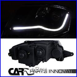 99-06 Audi TT Black LED DRL Strip Projector Headlights+Dark Smoke LED Tail Lamp