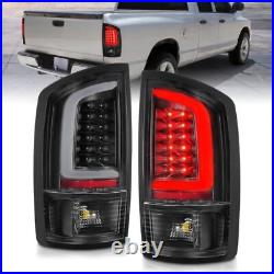 ANZO 2002-2006 Dodge Ram 1500 LED Tail Lights with Light Bar Black Housing Clear