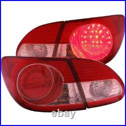 ANZO 2003-2008 Toyota Corolla LED Taillights Red Clear 4pc