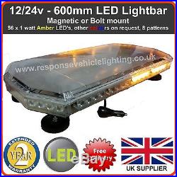 Amber LED Recovery Light bar 600mm 12/24v Flashing Beacon Truck Light Strobes
