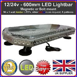 Amber LED Recovery Light bar 600mm 12/24v Flashing Beacon Truck Light Strobes