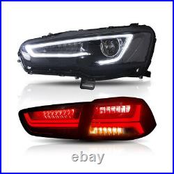 Audi Style Headlights&Tail Lights Smoked For MITSUBISHI LANCER/EVO X 2008-2017