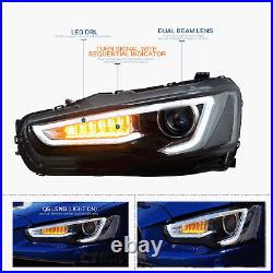 Audi Style Headlights&Tail Lights Smoked For MITSUBISHI LANCER/EVO X 2008-2017