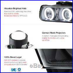 BEST 99-02 Silverado 00-06 Suburban Tahoe Black CCFL Halo LED Bumper Headlight