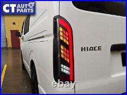 BLACK Edition Smoke Full LED Tail Lights for 04-20 Toyota Hiace Van taillights