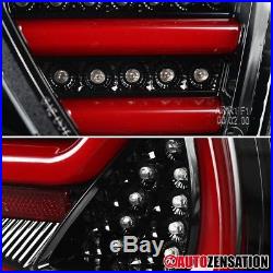 BMW 05-08 3-Series E90 4DR Tube LED Bar Slick Black Tail Lights Rear Brake Lamps