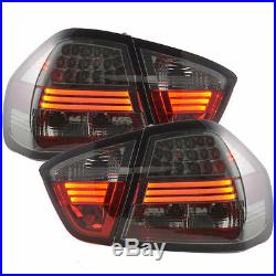 BMW 3 Series E90 (2006-2013) Red & Clear Bright LED Back Rear Tail Lights Pair