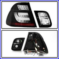 BMW 3-series 02-05 E46 4dr Black LED Rear Tail Lights Strip Tube Style 4 Door
