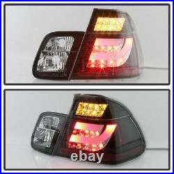 BMW 3-series 02-05 E46 4dr Black LED Rear Tail Lights Strip Tube Style 4 Door