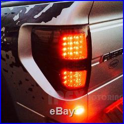 BRIGHTEST 2009-2014 Ford F150 SVT Raptor STX XLT FX2 FX4 LED Tail Light Smoke