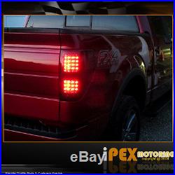BRIGHTEST 2009-2014 Ford F150 SVT Raptor STX XLT FX2 FX4 LED Tail Light Smoke