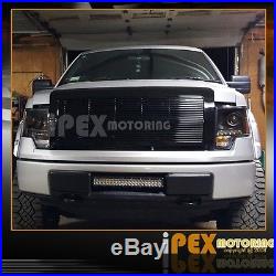 BRIGHTEST LED DRL 09-14 Ford F150 Projector Black Head Lights With LED Tail Lamp